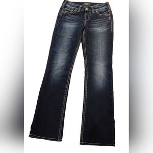 Silver Suki Vintage Denim Dark Blue Jeans Pants  Sz 27 X 33